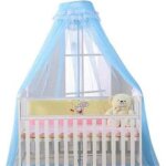 5pcs ciel de lit b�b� avec support - voile grande taille moustiquaire d�corative - bleu bleu bleu ciel ...