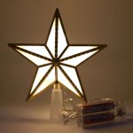 Cimier de sapin de no�l �toile de sapin de no�l �clair�e �toile de no�l led aliment�e par piles accessoire ...
