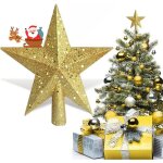 Cimier sapin de nol etoile glitter christmas tree top decoration star plastique lger xmas toile noel ...