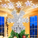 Cimier de sapin de nol scintillant - dcoration led - argent