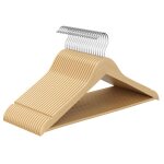 Cintres en bois lot de 20 fins avec encoches porte - pantalons crochet pivotant � 360� bois de bouleau ...