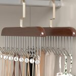 Cintre en bois avec 8 crochets antid�rapant rotation � 360� multifonctionnel pour sous - v�tements �charpes ...
