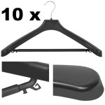 Cintres - botle - lot de 10 - plastique noir - largeur 50 cm - crochet rotatif