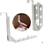 Cintre porte pliable pour vtements tendoir moderne pour porte capacit 5kg 2 pices blanc