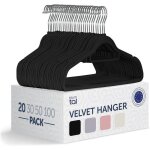 Cintres velours - lot de 20 ceintres pour adultes haute qualit� - ceintre avec porte - cravates et encoches ...