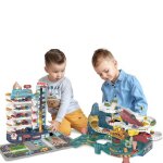 Circuit voiture - 2 ensembles aventure - 6 �tages parking + 4 �tages montagne dinosaure - �ducatif 3 ...