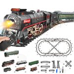 Circuit voiture enfant 73pcs train  vapeur vintage patchwork deluxe set avec musique effets de lumire ...