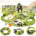 Circuit voiture enfant dinosaure jouet dinosaure cratif piste de voiture verte avec 240 pices cadeau ...