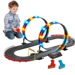 Circuit voiture - piste de course double avec boucles et virages - chelle 1:43 lambo + f1 - tlcommande ...