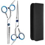 Ciseaux de coiffure 6 kit de ciseaux  effiler ciseaux  cheveux professionnels en acier inoxydable avec ...