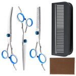 Ciseaux de coiffure 6 kit de ciseaux  effiler ciseaux  cheveux professionnels en acier inoxydable avec ...