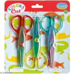 Ciseaux cranteurs pour enfants - aladine - colors cut - 3 paires - courbées - mixte Ciseaux cranteurs pour enfants - aladine - colors cut - 3 paires - courbées - mixte