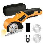 Ciseaux �lectriques sans fil rechargeables - cutter rotatif avec led et lames incluses pour tissu cuir ...