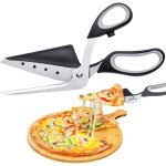 Ciseaux pizza avec pelle de service intgre coupe - pizza multifonction 2 en 1 avec lames en acier inoxydable ...