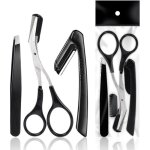 Ciseaux � sourcils avec peigne tondeuse � sourcils en acier inoxydable peigne � cils et � sourcils ensemble ...