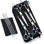 Ciseaux de toilettage pour chiens avec pointes de s�curit� arrondies comprenant des ciseaux fins des ...
