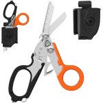 Ciseaux de traumatologie ciseaux durgence pinces � ciseaux pliables en acier inoxydable(orange - noir) ...