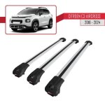 Pour citroen c3 aircross 2018 - 2024 barres de toit ace - 1 railing porte - bagages de voiture 3 barras ...