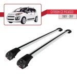 Pour citroen c3 picasso 2007 - 2017 barres de toit ace - 1 railing porte - bagages de voiture / gris