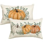 Citrouilles oranges eucalyptus housses de coussin dautomne lot de 2 décoration saisonnière pour le salon ... Citrouilles oranges eucalyptus housses de coussin dautomne lot de 2 décoration saisonnière pour le salon ...