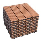 Clanmacy dalles clipsables en bois composite wpc 30 x 30 cm dalle de terrasse jardin ext�rieur 11x jaune ...