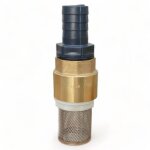 Clapet anti retour en laiton avec crpine et manchette pour pompe - 1 pouce (25 mm)