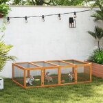 Clapier cage lapins ext�rieur int�rieur pliable 2 portes sup�rieures 181l x 100l x 48h cm bois massif ...