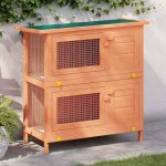Clapier dext�rieur pour petits animaux - vidaxl - 4 portes - bois de sapin massif - 90x45x89 cm - toit ...
