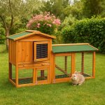 Clapier double en bois xl à deux étages avec enclos ? cage pour lapin ou cochon d?inde avec tiroir coulissant ... Clapier double en bois xl à deux étages avec enclos ? cage pour lapin ou cochon d?inde avec tiroir coulissant ...