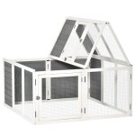 Clapier  lapin - pawhut - toit ouvrant - porte verrouillable - bois et mtal - pour 2 - 4 lapins - 120 ...