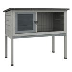 Clapier sur pieds pawhut cage  lapin avec niche intrieure plateau excrment coulissant porte verrouillable ...