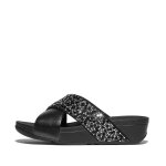 Claquettes femme fitflop lulu crystal - mix metallic cross