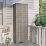 Clarence * armoire de rangement jardin - solomon - abri de jardin gris 59x40x180 cm rsine tresse &europ45443 ...