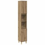 Clarence� armoire de rangement pour salle de bain - colonne wc - ch�ne artisanal 30x30x190 cm ll0762