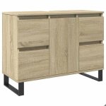 Clarence� armoire de rangement pour salle de bain - colonne wc - ch�ne sonoma 80x33x60cm bois ding�nierie ...