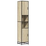 Clarence armoire de rangement pour salle de bain - colonne wc - chne sonoma bois dingnierie mtal ...