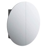 Clarence® armoire de rangement pour salle de bain - colonne wc - miroir rond et led noir 54x54x175 cm ... Clarence® armoire de rangement pour salle de bain - colonne wc - miroir rond et led noir 54x54x175 cm ...