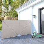 Clarence * auvent lat�ral - paravent - store lat�ral pliable de terrasse cr�me 300 x 150 cm &europ4753695 ...