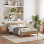 Clarence� cadre de lit - (taille unique) - lit simple - ch�ne artisanal 120 x 190 cm - bois ding�nierie ...