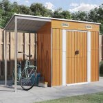 Clarence chalet et jardin - vidaxl - abri de jardin multifonctions avec toit prolongé marron clair 277x107x181 ... Clarence chalet et jardin - vidaxl - abri de jardin multifonctions avec toit prolongé marron clair 277x107x181 ...