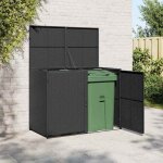 Clarence chalet et jardin - vidaxl - abris pour poubelle double rsine tresse noir 148x80x111 cm fr163 ...