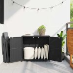 Clarence * coffre dext�rieur armoire de rangement de jardin - solomon - noir 83x45x76 cm r�sine tress�e ...