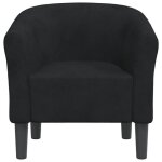Clarence� fauteuil cabriolet / chaise de salon - pour tv - noir velours lv5431