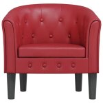 Clarence fauteuil cabriolet / chaise de salon - pour tv - rouge bordeaux similicuir lv5447