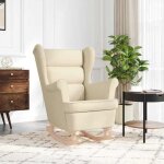 Clarence® fauteuil de repos / chaise à bascule - crème 74x90x102 cm tissu lv0189 Clarence® fauteuil de repos / chaise à bascule - crème 74x90x102 cm tissu lv0189