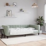 Clarence® lit 1 place / lit de repos - lit de jour - sans matelas - gris clair 100x200 cm - velours lv12398 ... Clarence® lit 1 place / lit de repos - lit de jour - sans matelas - gris clair 100x200 cm - velours lv12398 ...