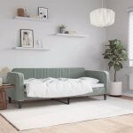 Clarence� lit 1 place / lit de repos - lit de jour - sans matelas - gris clair 80x200 cm - velours lv12450 ...