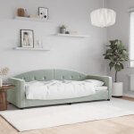 Clarence� lit 1 place / lit de repos - lit de jour - sans matelas - gris clair 80x200 cm - velours lv12492 ...