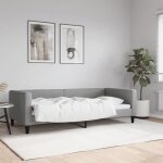 Clarence® lit 1 place / lit de repos - lit de jour - sans matelas - gris clair 90x200 cm - tissu lv12370 ... Clarence® lit 1 place / lit de repos - lit de jour - sans matelas - gris clair 90x200 cm - tissu lv12370 ...