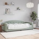 Clarence lit 1 place / lit de repos - lit de jour - sans matelas - gris clair 90x200 cm - velours lv12499 ...